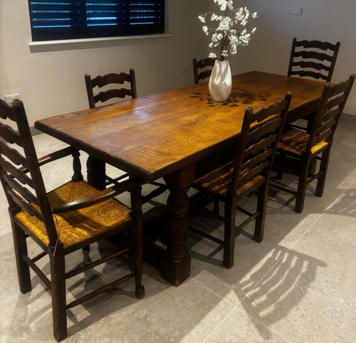 Brown oak rectangular dining - brown,