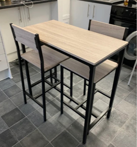 Bar table and stools tall - table,