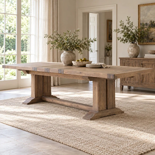 Dining table oak block - dining,
