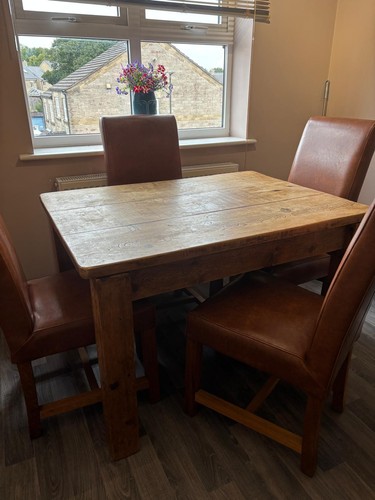 Solid oak rustic dining - rustic,
