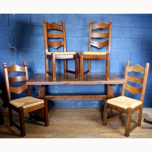 Rustic solid oak trestle - oak,