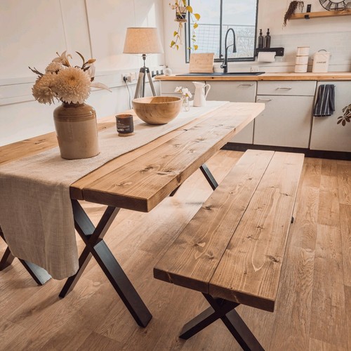 Rustic solid wood dining table - rustic,