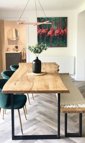 Solid wood oak dining table - oak,